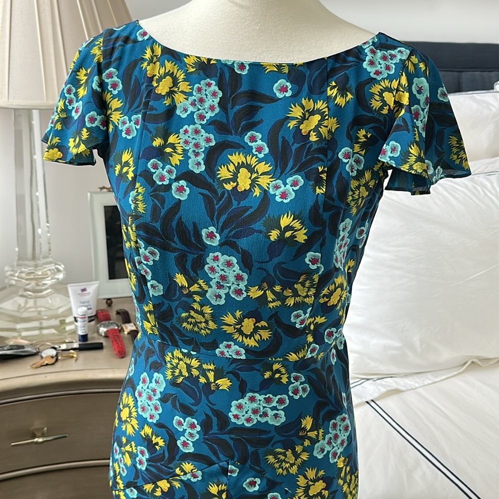 NWOT Saloni Silk Floral Gown size 6 - Picture 3 of 11